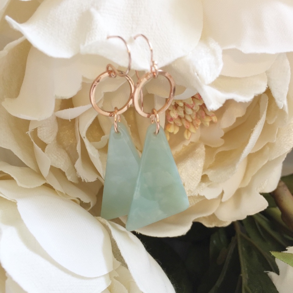 Rose Gold Acétate Earrings